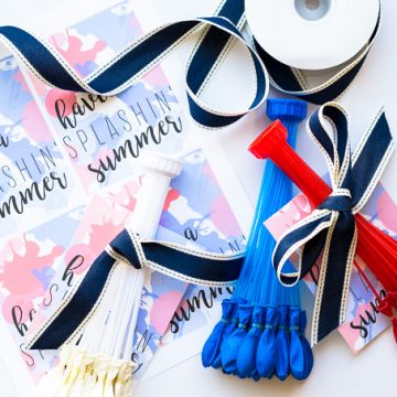 Water balloon gift and free summer printable