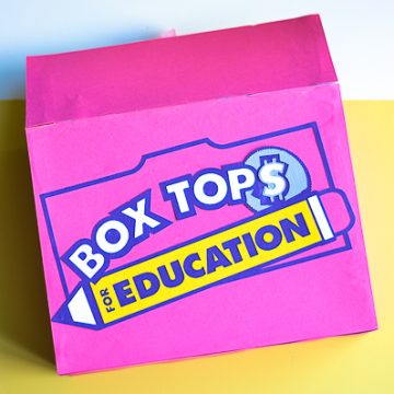 Create this DIY Box Tops Collection Box to add to your schools. Make children excited to be collecting Box Tops. #ad #EarnWithBoxTops #pta