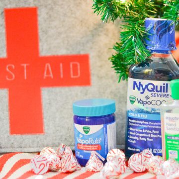 first-aid kit with Vicks medicine