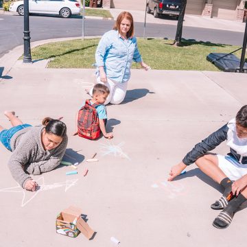 Family chalk art activities