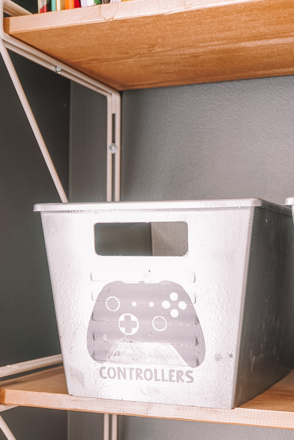 dollar store organization bins with. cricut