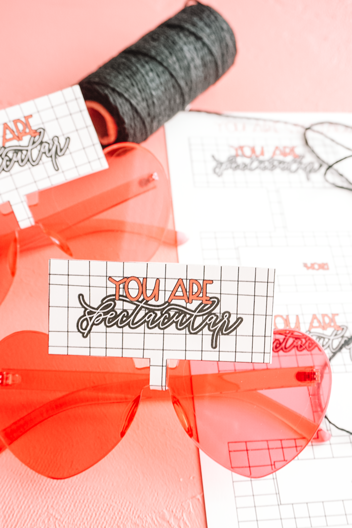 valentine heart shaped glasses with free printable offered