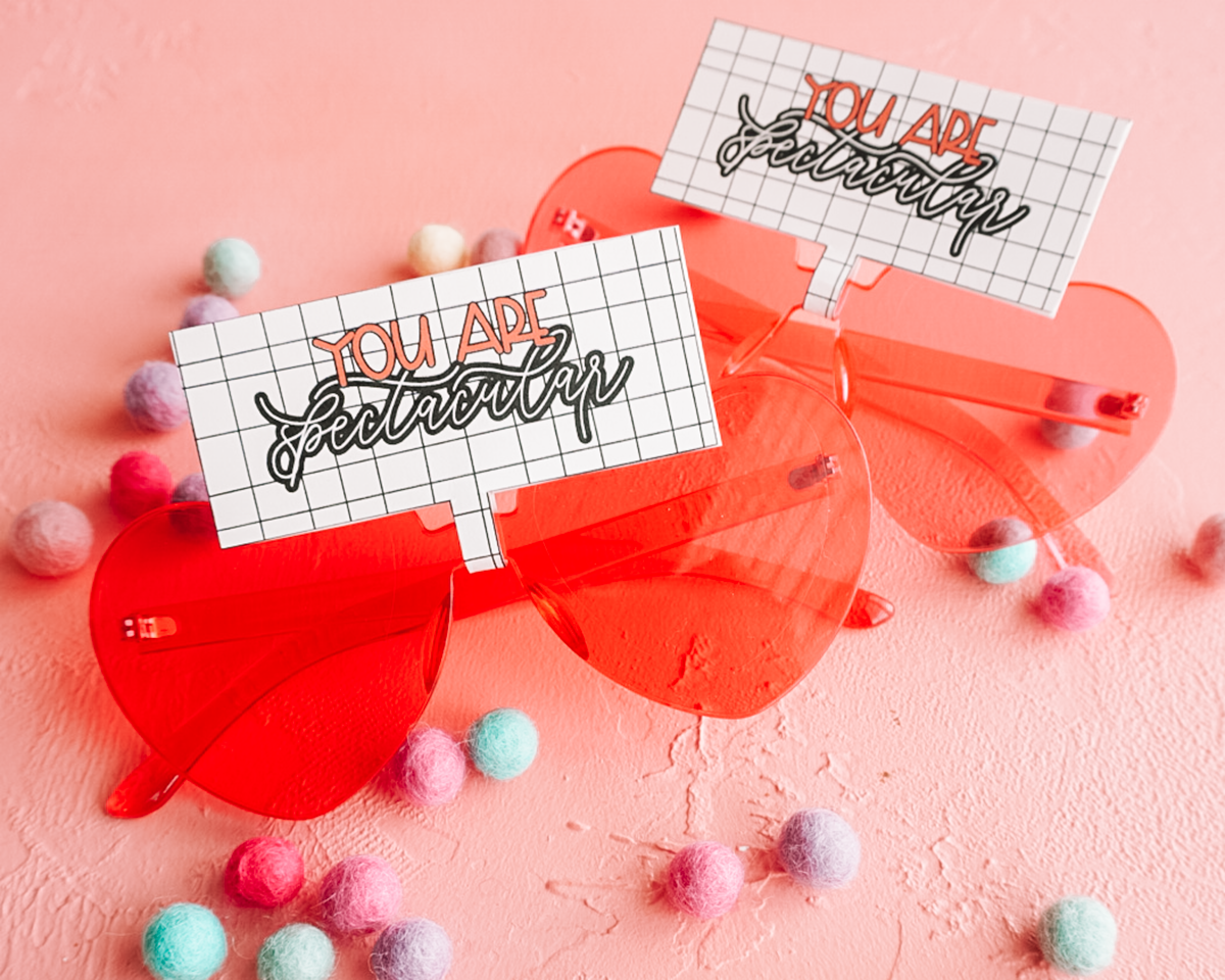 valentine heart glasses with printable