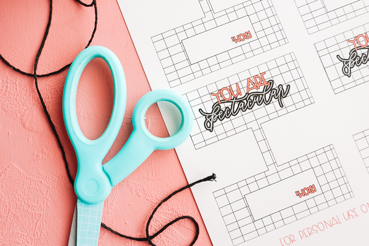 valentine printable with scissors