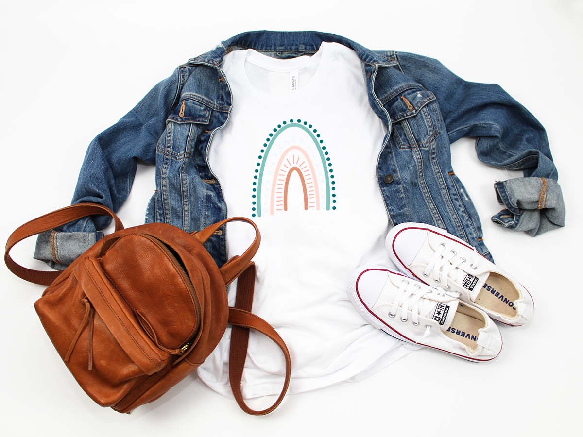 t-shirt with rainbow svg