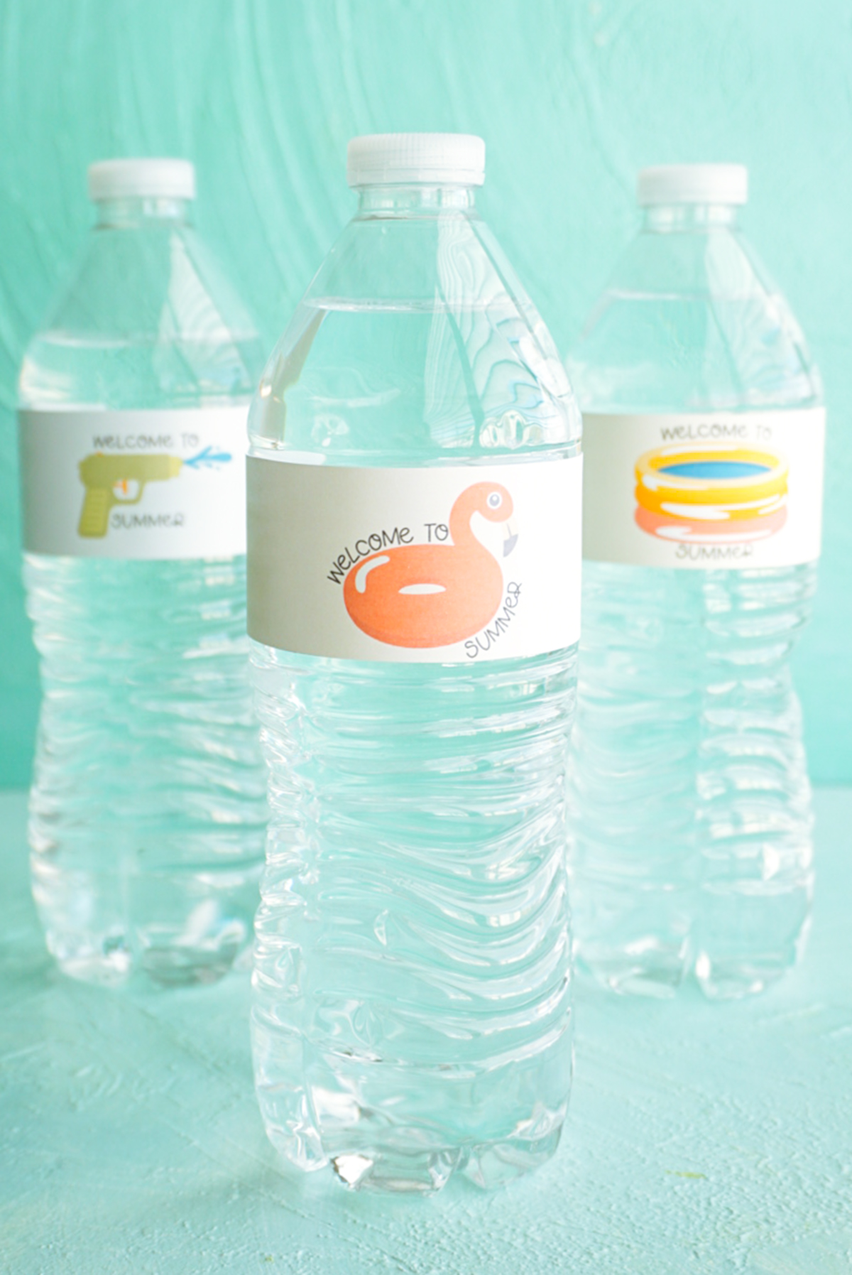 flamingo water bottle label