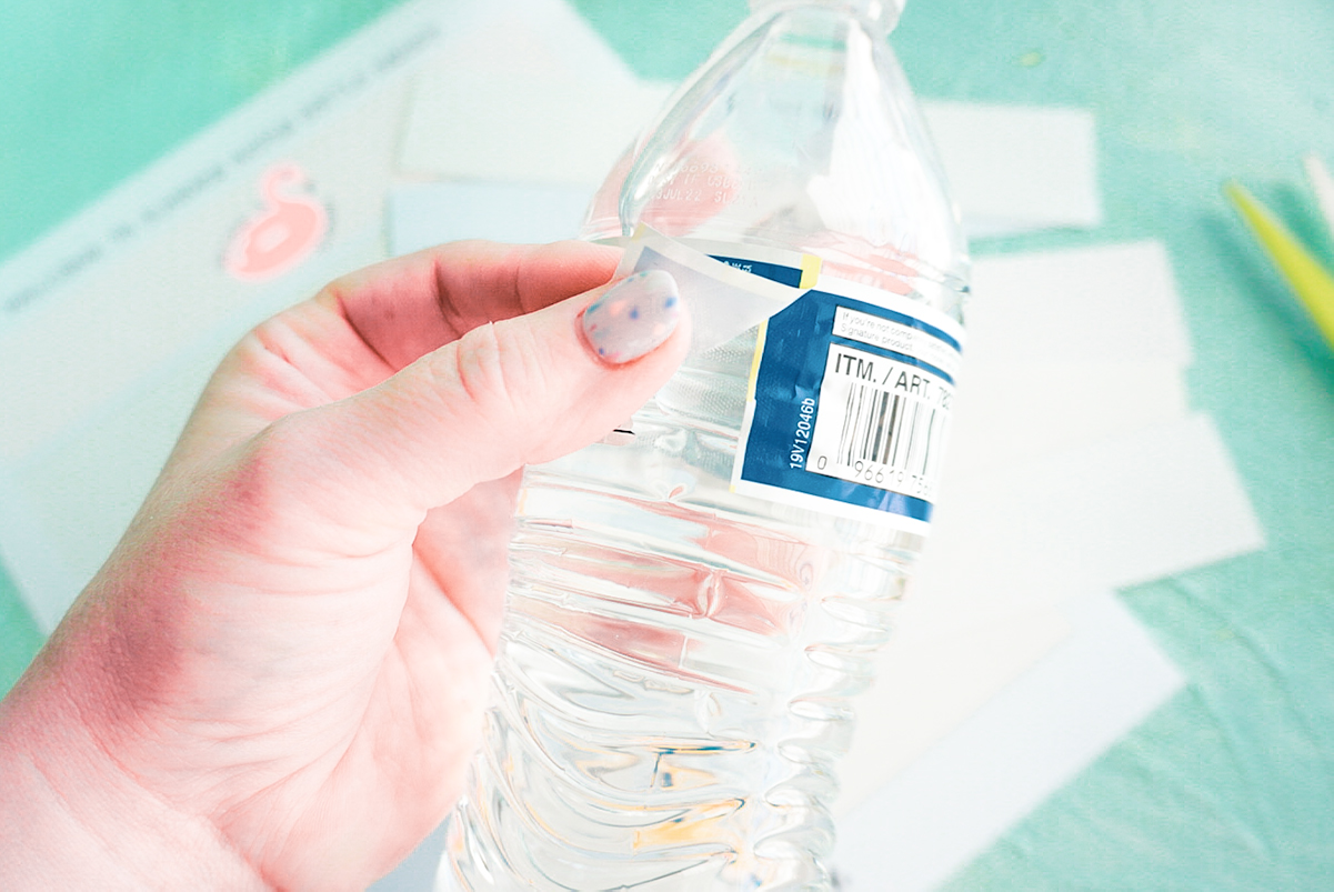 removing Kirkland water bottle label